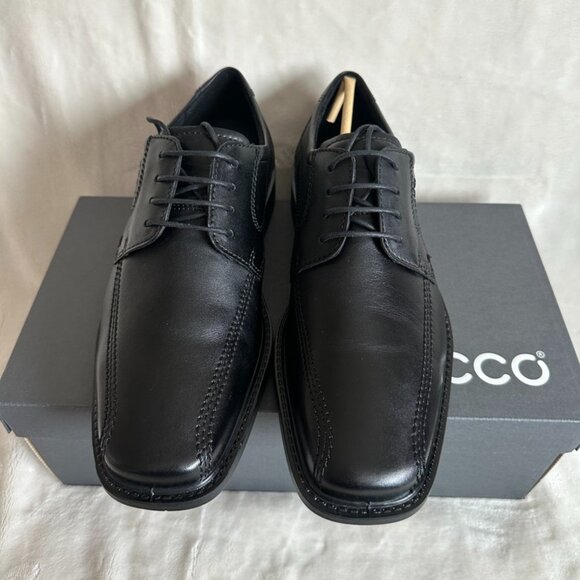 NIB! ECCO Men's New Jersey Lace-Up Dress Shoes Black Leather 051514 Size 7-7.5 - Picture 3 of 10